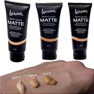 Kit 03 Unidades Base Líquida Matte Luisance L5001A Cores Claras Médias Atacado para Revenda