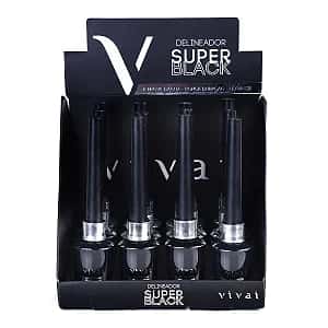 Delineador Líquido Super Black a Prova D'Água Vivai 2182 Atacado Box 12 Unidades
