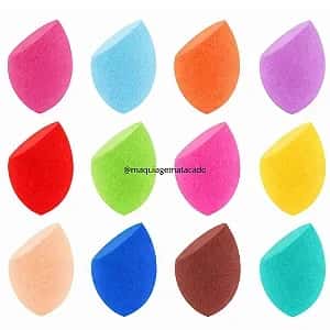 Esponja Para Maquiagem Gota Chanfrada ML1011 Cor Aleatória com Caixinha - Atacado Box 12 Unidades