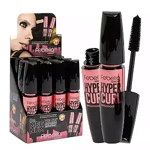 Máscara Para Cílios Á Prova D'Água Hyper Curl Volum Express Febella MA30414 Atacado Box 12 Unidades Rímel