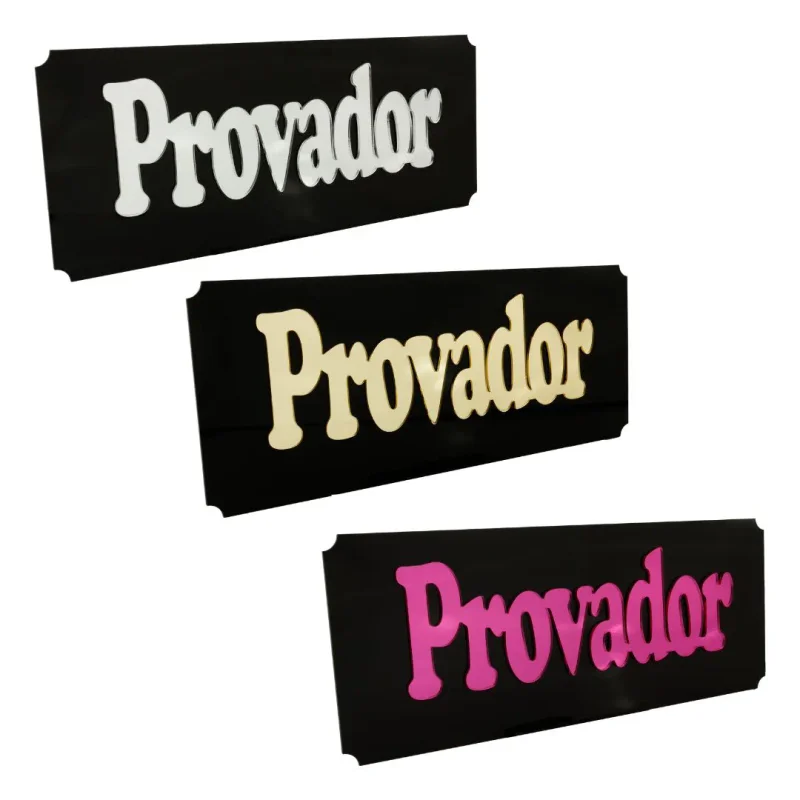Placa Adesiva PROVADOR em Acrílico - 1 unidade Atacado para Revenda