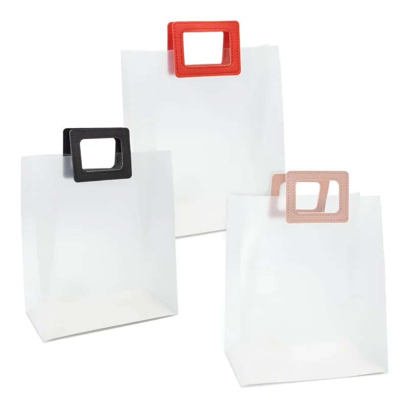 Sacola Transparente PVC Alça Quadrada - Pacote com 10 unidades - Tamanho G Atacado para Revenda