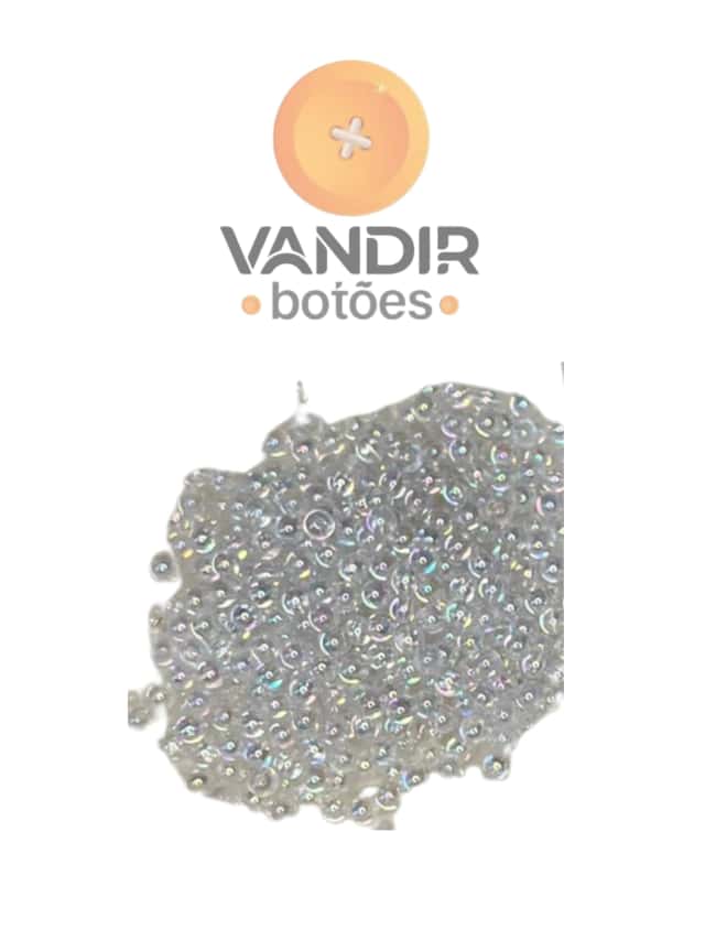 Miçanga Irisada Branco 6mm pct 250g Atacado