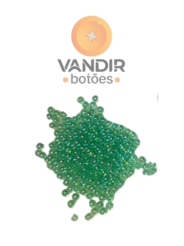 Miçanga Irisada Verde Agua 6mm pct 250g Atacado