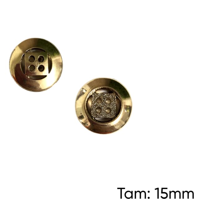 Botão 500 Dourado Com Pézinho - PCT/ 12 UNIDADES - BT1529 Atacado