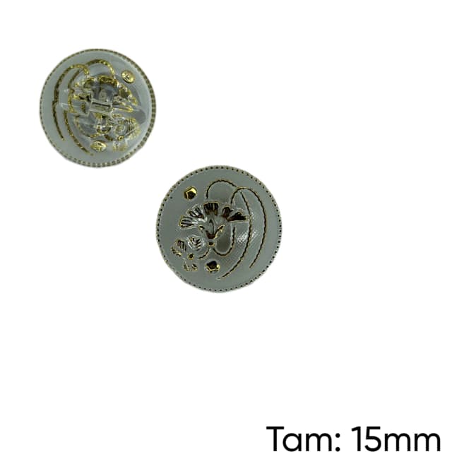 Botão 500 Transparente Com Dourado Com Pézinho - PCT/ 12 UNIDADES - BT1530 Atacado