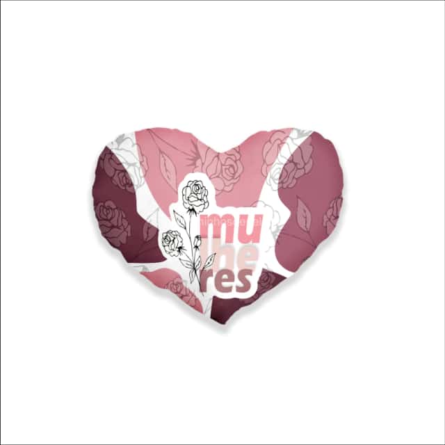 Coração P Estampado Sigo Apaixonada 23x10x18cm Atacado