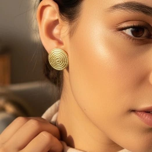 Brinco Folhado Forma Redondo