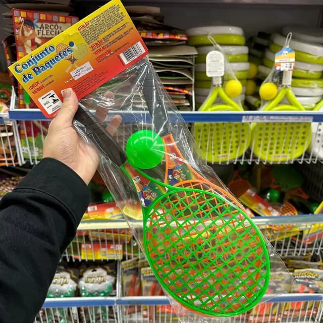 Lote C/6 kit Raquete + Bola Atacado Brinquedos