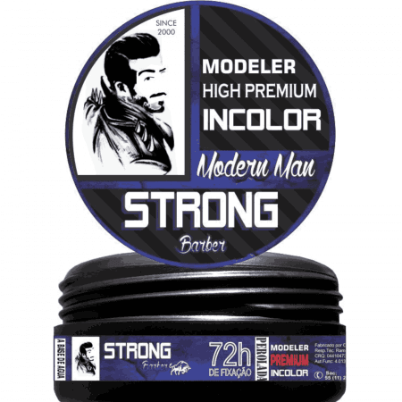 POMADA MODELADORA STRONG BARBER PREMIUM INCOLOR - ALTA FIXAÇAO Atacado