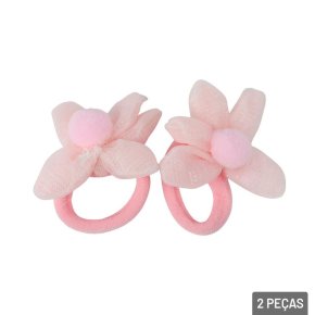 Elástico de Cabelo 2 Peças Elastano Flor Atacado
