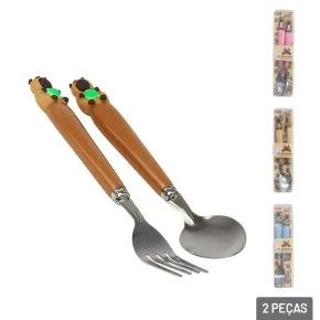 Kit Talher Inox 2 Peças Infantil Sortidos Atacado