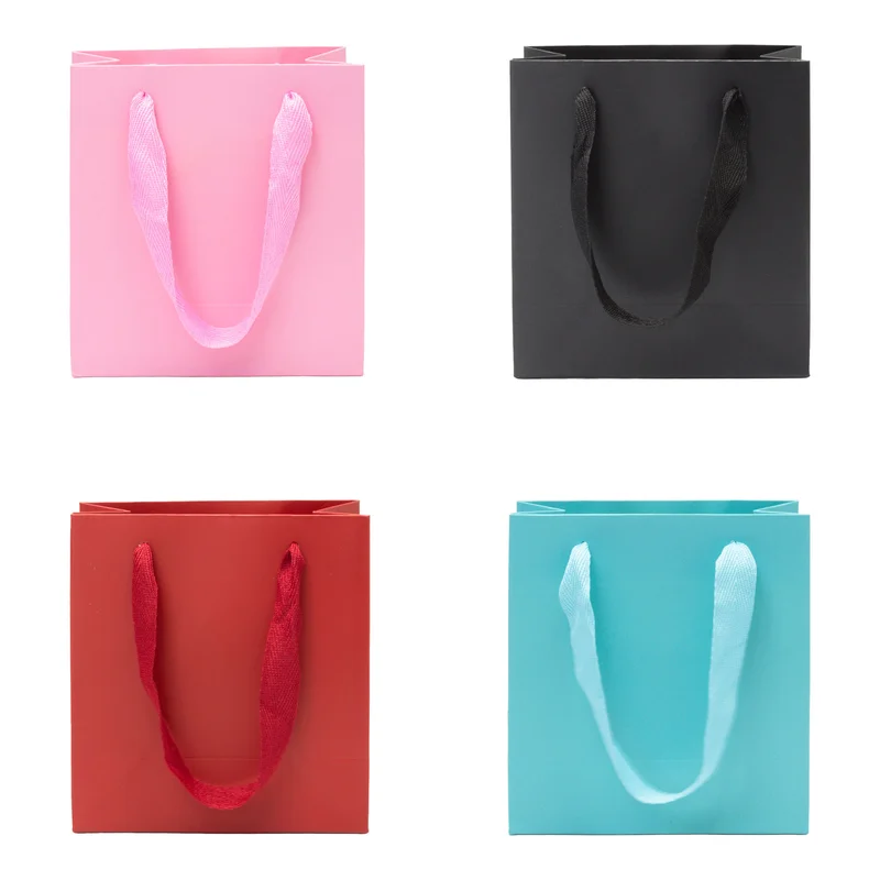 Sacola de Papel Lisa - Pacote com 10 unidades - Tamanho P - 14x15x7 cm Atacado para Revenda