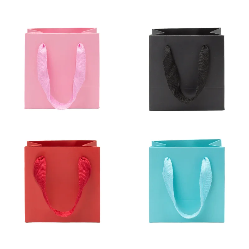 Sacola de Papel Lisa - Pacote com 10 unidades - Tamanho Mini - 10x10x6 cm Atacado para Revenda